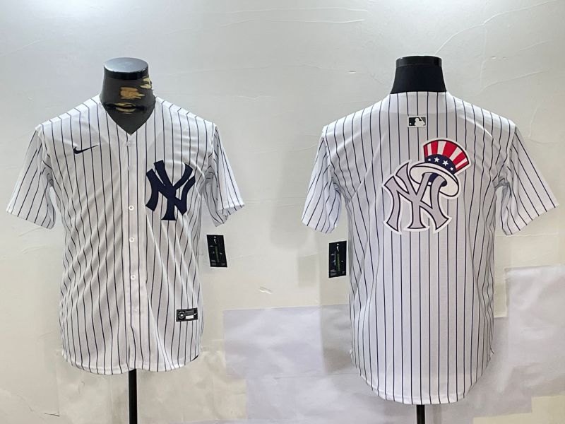 Men New York Yankees Blank White stripe Game 2024 Nike MLB Jersey style 102716->new york yankees->MLB Jersey